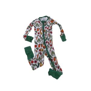 Little One Shop Vegetable Print Bamboo Pajamas 18-24 Months Green zipper I02